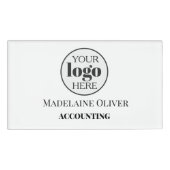 Logo für Mitarbeiter: Weiß Schwarz Namenschild (Vorderseite)