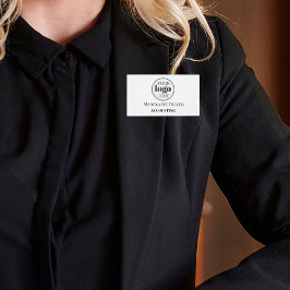 Logo für Mitarbeiter: Weiß Schwarz Namenschild