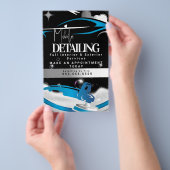 Logo für mobiles Autodetailing Blau Flyer (Handgriff)