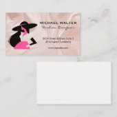 Logo für Modemodelle | Rosa Goldmarmor Visitenkarte (Vorne/Hinten)