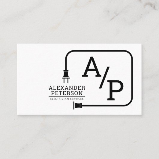 Logo für moderne elektrische Zusatzkabel Visitenkarte (Vorderseite)