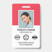 Logo für moderne Mitarbeiter-Foto-Unternehmen Red Ausweis (Vorderseite)