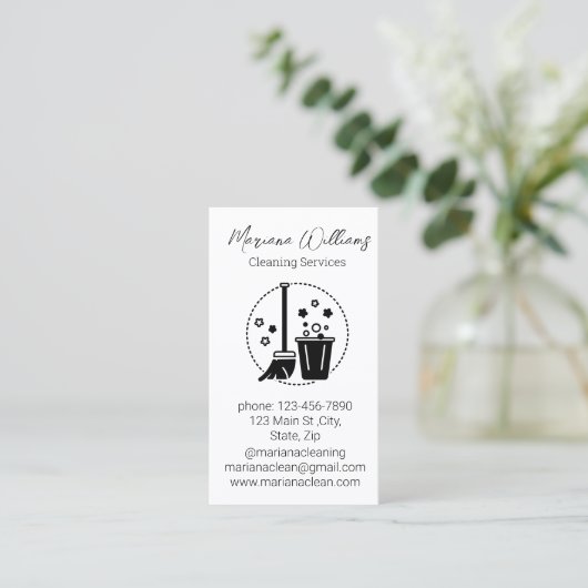 Logo für moderne Reinigungsmittel Visitenkarte (Stehend Vorderseite)