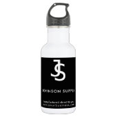 Logo für moderne Unternehmen für Schwarze Unterneh Edelstahlflasche (Vorderseite)