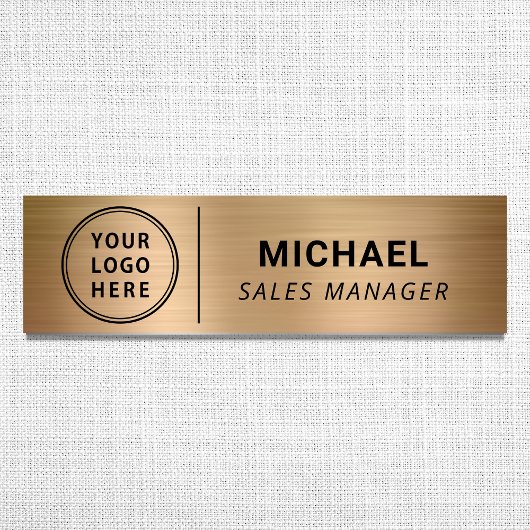 Logo für moderne Unternehmen Gold Namensschild