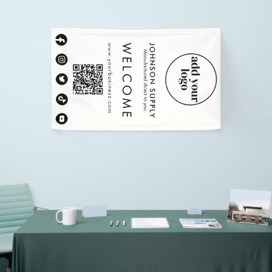 Logo für moderne Unternehmen und QR-Code Banner (Messeveranstaltung)