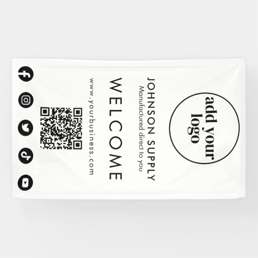 Logo für moderne Unternehmen und QR-Code Banner (Horizontal)