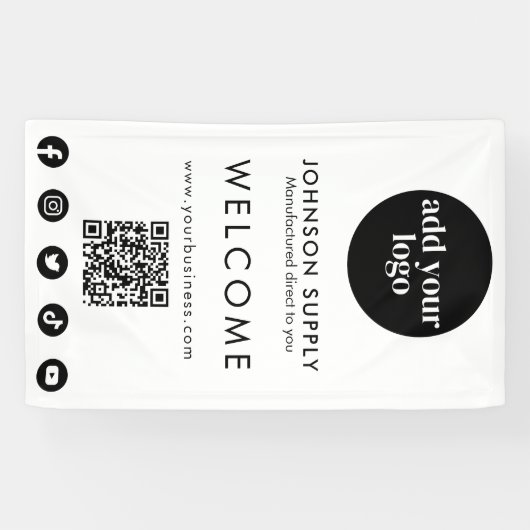 Logo für moderne Unternehmen und QR-Code Banner (Horizontal)
