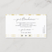 Logo für moderne weiße Goldstreifen-Diamanten Visitenkarte (Rückseite)