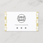 Logo für moderne weiße Goldstreifen-Diamanten Visitenkarte (Vorderseite)