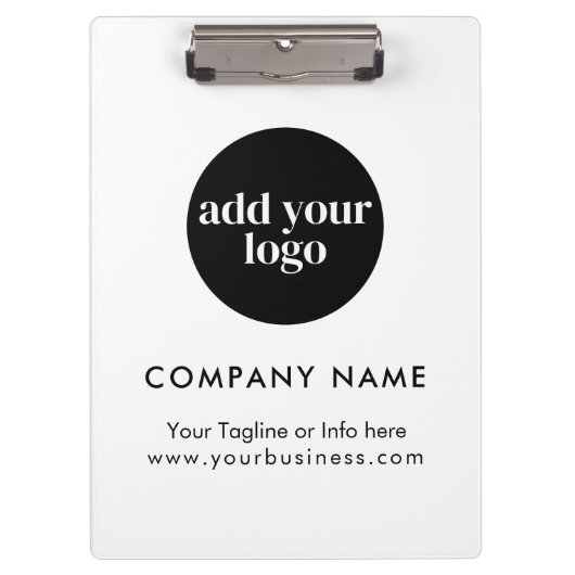Logo für moderne White Business Custom Company Klemmbrett (Vorderseite)