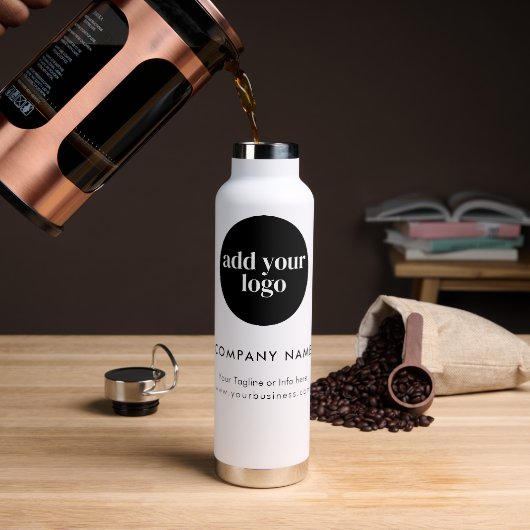 Logo für moderne White Business Custom Company Trinkflasche (Kaffee)