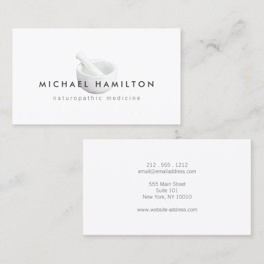 Logo für Mortar und Pestle für Naturheilkunde, Hei Visitenkarte (Vorne/Hinten)