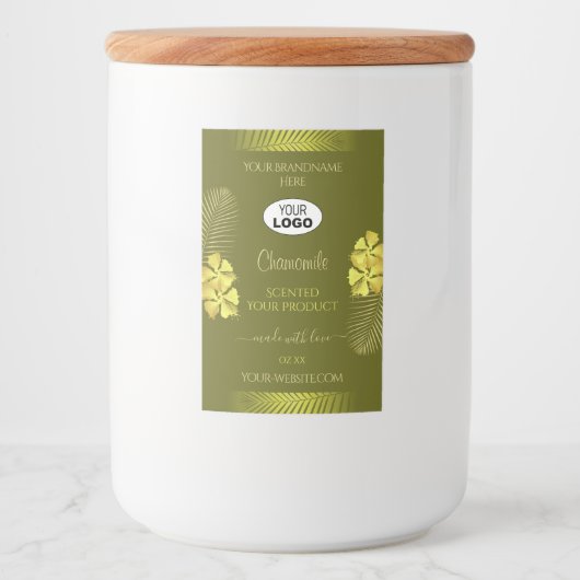 Logo für Mustard Product Labels Yellow Hawaii-Blum Lebensmitteletikett (Vorderseite)