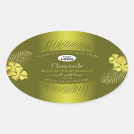 Logo für Mustard Product Labels Yellow Hawaii-Blum Ovaler Aufkleber