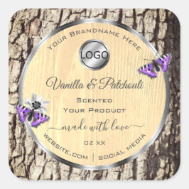 Logo für Naturbaumholz-Körner-Produktmarken Quadratischer Aufkleber