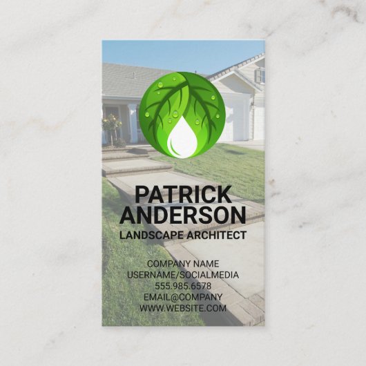 Logo für natürliche Blätter | Wohnsitz Visitenkarte (Vorderseite)