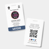 Logo für Navy Blue Employee Name Business Ausweis (Vorder- & Rückseite)