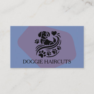 Logo für niedliche Herzklopfen für Hunde   Groomer Visitenkarte