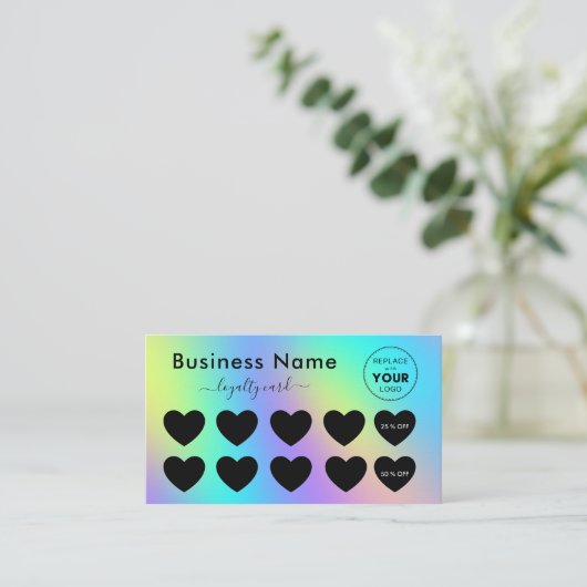 Logo für Niedliche Rabattkombination für Holografi Treuekarte (Stehend Vorderseite)