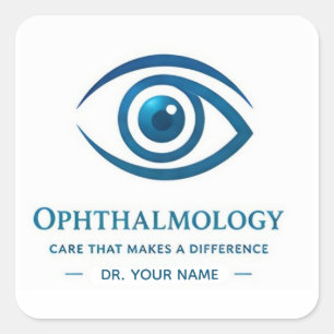 Logo für Ophthalmologie für professionelle Augenkl Quadratischer Aufkleber