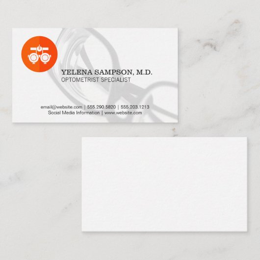 Logo für Optometrie | Gläser Visitenkarte (Vorne/Hinten)