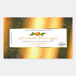 Logo für Orange Glitzer White Product Labels Rose  Rechteckiger Aufkleber