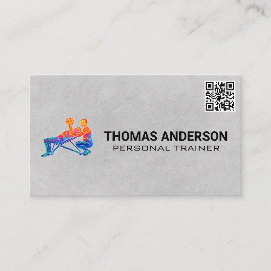 Logo für Personal Trainer | QR-Code Visitenkarte (Vorderseite)