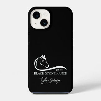 Logo für Pferdegestüt, equestrische Stallmarke iPhone 14 Hülle