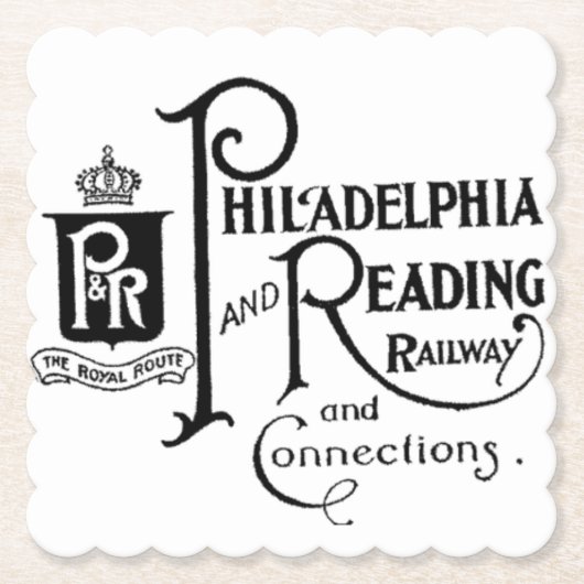 Logo für Philadelphia und Reading Railway     Untersetzer (Vorderseite)