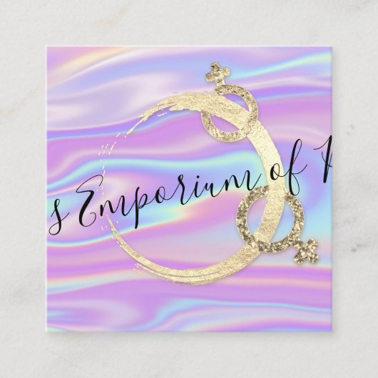 Logo für physische Bildung Holograph Social Gender Quadratische Visitenkarte (Vorderseite)