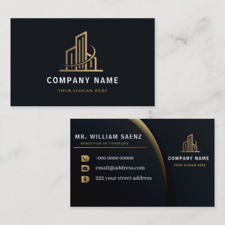 Logo für professionelle Immobilienmakler in Gold Visitenkarte