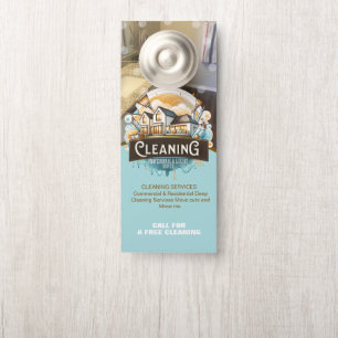 Logo für professionelle Reinigungsdienste Türanhänger