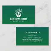 Logo für Rasenpflege-Landschaften und Hände Visitenkarte (Vorne/Hinten)