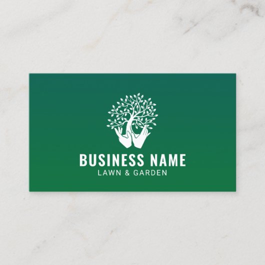 Logo für Rasenpflege-Landschaften und Hände Visitenkarte (Vorderseite)
