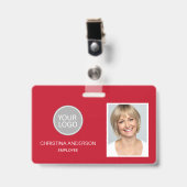 Logo für Red Employee Foto Corporate Work Ausweis (Vorderseite mit Clip)