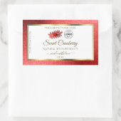 Logo für Red Metallic Glitzer White Product Labels Rechteckiger Aufkleber (Tasche)