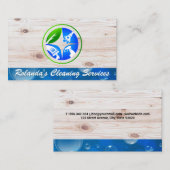 Logo für Reinigungsdienste | Holz Visitenkarte (Vorne/Hinten)