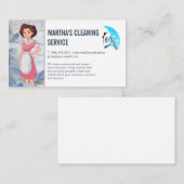 Logo für Reinigungsdienste | Maid Cartoon Visitenkarte (Vorne/Hinten)