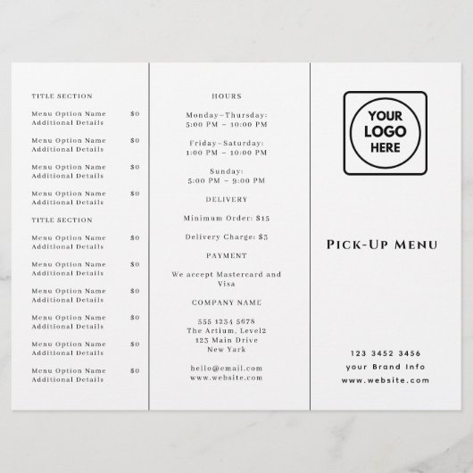 Logo für Restaurantmitnahme | Benutzerdefiniertes  (Vorderseite)