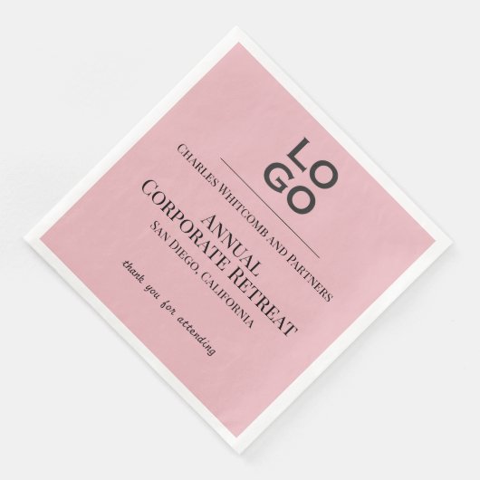 Logo für "rosa Business" oder "Corporate Event" Serviette (Ecke)