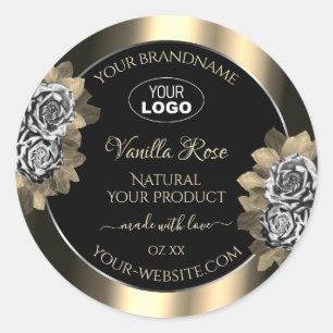Logo für Rose von Blankal-Gold-Silbertabletten Runder Aufkleber