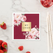 Logo für Rosenflorierungen aus Burgund Serviette (Beispiel)