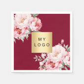 Logo für Rosenflorierungen aus Burgund Serviette (Vorderseite)