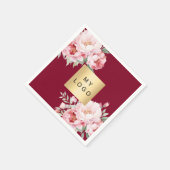 Logo für Rosenflorierungen aus Burgund Serviette (Ecke)