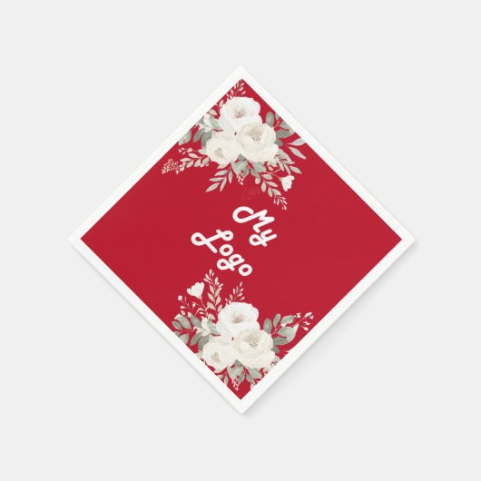 Logo für Rot-Weiß-Blumengeschäfte Serviette (Ecke)