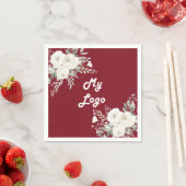 Logo für Rot-Weiß-Blumengeschäfte Serviette (Beispiel)