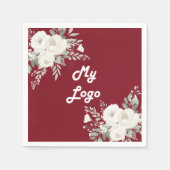 Logo für Rot-Weiß-Blumengeschäfte Serviette (Vorderseite)