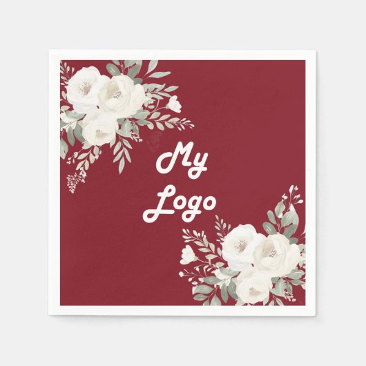 Logo für Rot-Weiß-Blumengeschäfte Serviette (Vorderseite)