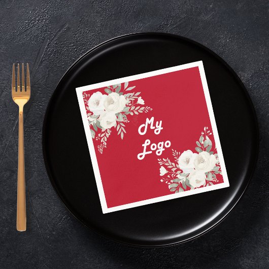 Logo für Rot-Weiß-Blumengeschäfte Serviette